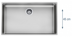 Foster L45 Speciale 45 cm lungo Lavello Grande in Acciaio Inox 80 x 45 cm Sotto-top 1208953743