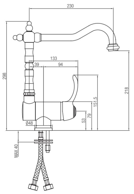 PB Rubinetto da cucina Vintage nostalgico a finestra ribaltabile in acciaio inossidabile 1208953757