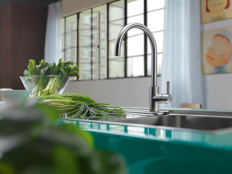 Franke Rubinetto da cucina Eos Neo con beccuccio girevole completamente in acciaio inossidabile 115.0590.044