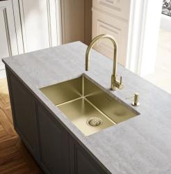 Franke Rubinetto da cucina Eos Neo dorato con beccuccio estraibile e spruzzatore pvd Oro115.0681.244