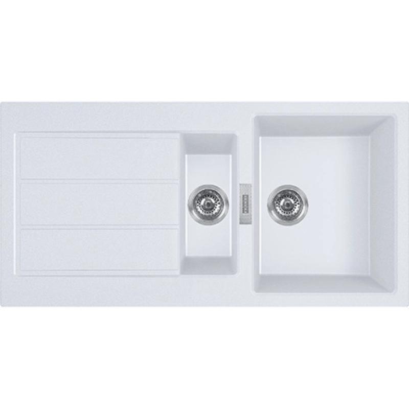 Franke Sirius 2 S2D 651 plastica 1,5 lavandino con scolapiatti bianco da incasso 100x50 143.0634.555