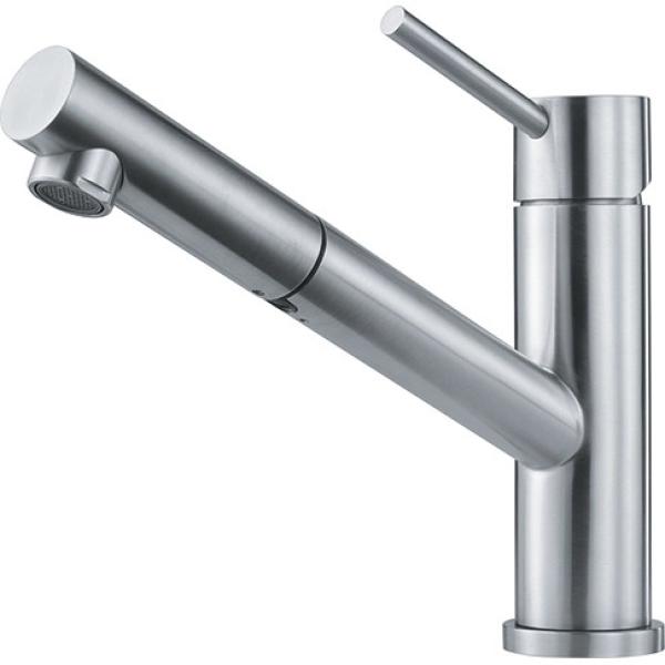 Franke Orbit rubinetto cucina basso in acciaio inossidabile massiccio con beccuccio estraibile inox 115.0569.461