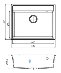 GraniteMy Bremen Lavello in Granito 64x52 cm Nero – Installazione Sopra Piano, Sotto Piano e a Filo con Banco per Rubinetto e Tappo in Acciaio Inox 1208953873.