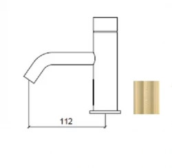 Waterevolution Flow rubinetto elettronico da lavabo con sensore infrarossi a 230 volt Oro Chiaro T110EEWGE