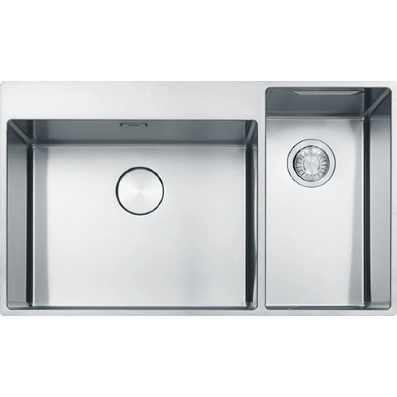 Franke Box Center BWX220-54-27 lavello in acciaio inossidabile a sinistra con tagliere set di coltelli e cestello a filo 86x51cm 127.0587.643