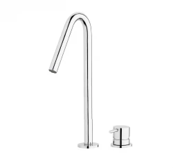 Waterevolution Flow Miscelatore per lavabo a 2 fori cromato con beccuccio alto a V 120mm T1122V01