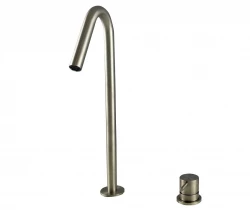 Waterevolution Flow Miscelatore per lavabo a 2 fori acciaio inox con beccuccio alto a V 120mm T1122VIE