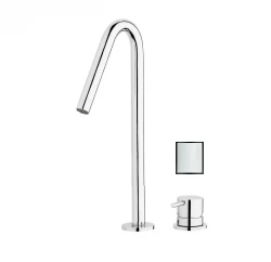 Waterevolution Flow Miscelatore per lavabo a 2 fori bianco con beccuccio alto a V da 120 mm T1122VBR