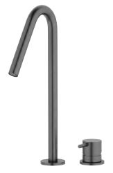 Waterevolution Flow Rubinetto lavabo a 2 fori PVD Gun Metal con bocca alta V 120 mm T1122VGME