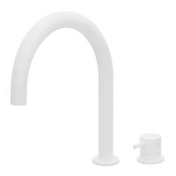 Waterevolution Flow Rubinetto lavabo a 2 fori bianco con bocca bassa 113 mm T1121UBR