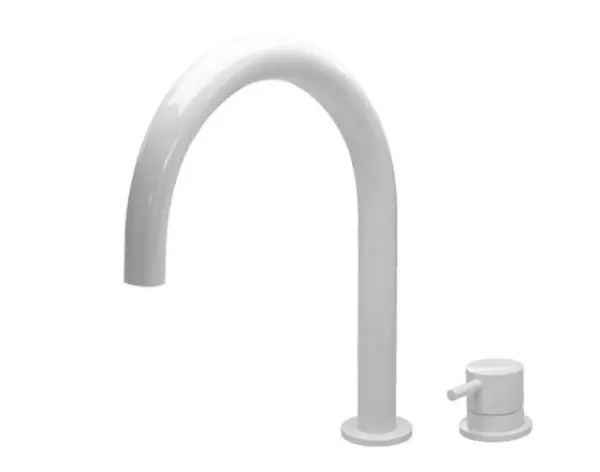 Waterevolution Flow Rubinetto per lavabo a 2 fori bianco con beccuccio basso da 113mm U T1121UBR