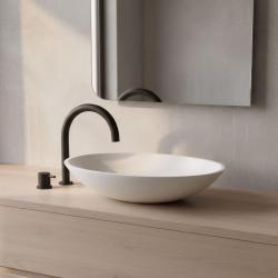 Waterevolution Flow Rubinetto per lavabo a 2 fori nero con beccuccio basso a U da 113 mm T1121UPR