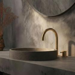 Waterevolution Flow Rubinetto per lavabo a 2 fori in ottone spazzolato T1121ULE