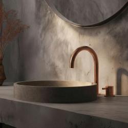 Waterevolution Flow Rubinetto per lavabo a 2 fori in rame spazzolato PVD T1121UCPE