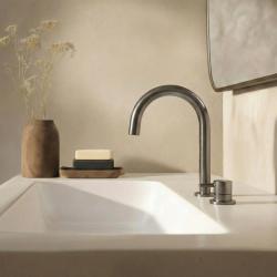 Waterevolution Flow Rubinetto lavabo a 2 fori PVD Gun Metal T1121UGME