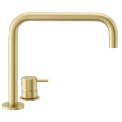 Waterevolution Flow Miscelatore per lavabo a 2 fori ottone spazzolato T112HLE