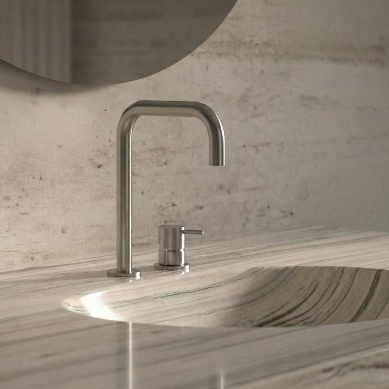 Waterevolution Flow Miscelatore per lavabo a 2 fori acciaio inossidabile T112HIE