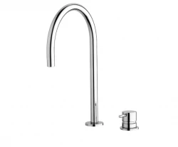 Waterevolution Flow Miscelatore per lavabo a 2 fori cromo con beccuccio basso a U da 200 mm T1122U01