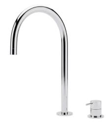 Waterevolution Flow Miscelatore per lavabo a 2 fori cromo con beccuccio basso a U da 200 mm T1122U01