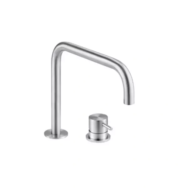 Waterevolution Flow 2 fori rubinetto per lavabo con uscita alta 222 in acciaio inossidabile T122HIE