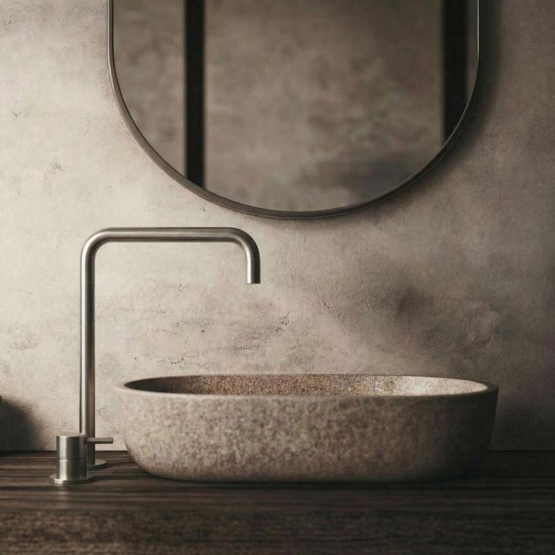 Waterevolution Flow 2 fori rubinetto per lavabo con uscita alta 222 in acciaio inossidabile T122HIE