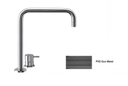 Waterevolution Flow Miscelatore per lavabo a 2 fori con beccuccio alto 222 PVD Gun Metal T122HGME