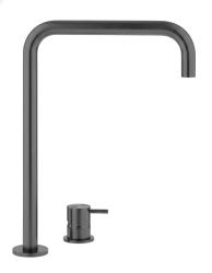 Waterevolution Flow Miscelatore per lavabo a 2 fori con beccuccio alto 222 PVD Gun Metal T122HGME