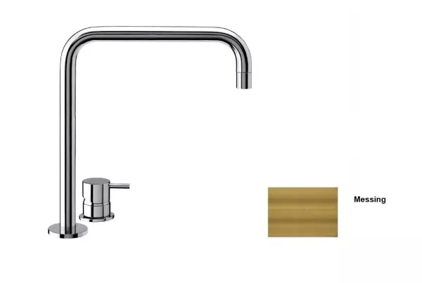 Waterevolution Flow Miscelatore per lavabo a 2 fori con beccuccio alto 222 in ottone spazzolato T122HLE