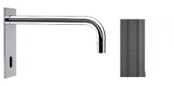 Waterevolution Flow Rubinetto elettronico per lavabo con sensore a infrarossi PVD Gun Metal con beccuccio da 15cm T1161EEGME-15