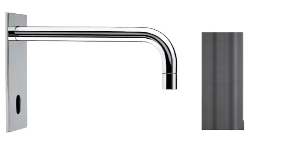 Waterevolution Flow Rubinetto elettronico per lavabo con sensore a infrarossi PVD Gun Metal con beccuccio da 25 cm T1161EEGME-25