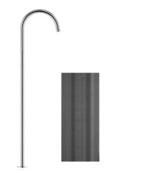 Waterevolution Flow rubinetto da lavabo a terra con beccuccio PVD Gun Metal T1677GME