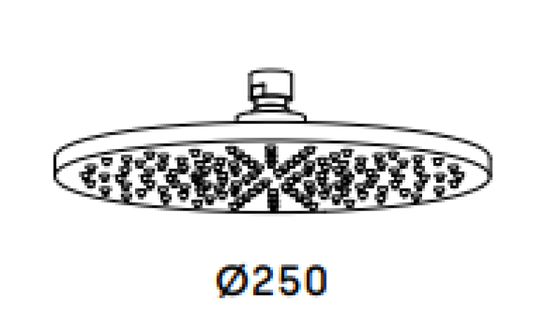 Waterevolution Flow doccia a soffitto 250mm Ottone spazzolato T164325LE