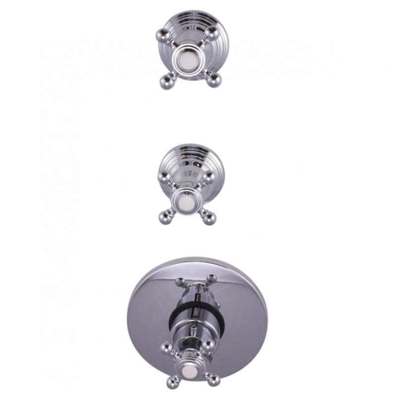 PB Classic termostato doccia da incasso nostalgico con 2 rubinetti di arresto cromati