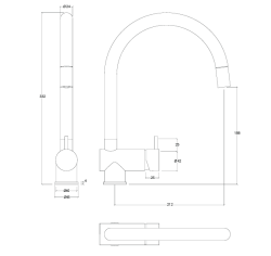 Waterevolution Flow rubinetto da cucina in ottone spazzolato con beccuccio estraibile T155LE