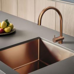 Waterevolution Flow rubinetto da cucina PVD Rame Spazzolato con beccuccio estraibile T155CPE