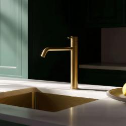 Waterevolution Flow Rubinetto da cucina in ottone spazzolato T150LE