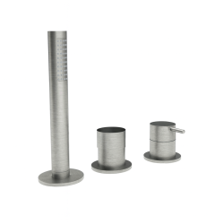 Waterevolution Flow Rubinetto da Bagno a 3 Fori per Montaggio su Fianco Vasca in Acciaio Inossidabile T138SBIE