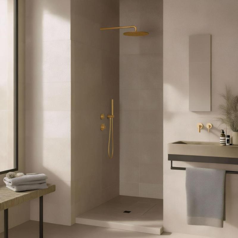 Waterevolution Flow termostato doccia da incasso con 1 miscelatore light gold 1208954644