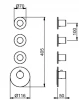 SB AESTHETICS Round Inbouw thermostaatkraan met 4 uitgangen/ 2x stop-omstelkraan mat wit 1208954962 (kloon)