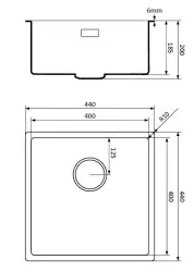 Lorreine 40WQ-FU Lavello in Quarzo Bianco 40x40 cm montaggio a filo e sotto piano con tappo a cestello bianco 1208955079