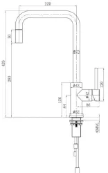 Lorreine Spey rubinetto da cucina completamente in acciaio inossidabile con beccuccio estraibile e girevole 1208955086