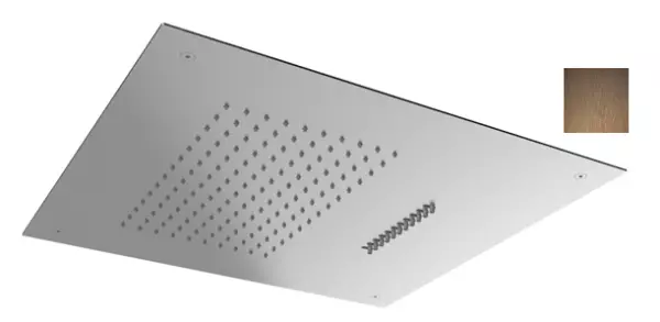 SB Square 316 Doccia a soffitto incasso con getto a onda 38x38cm PVD rame 1208955324