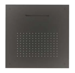 SB Square 316 Doccia a soffitto con getto a pioggia 38x38 cm PVD gun metal 1208955326