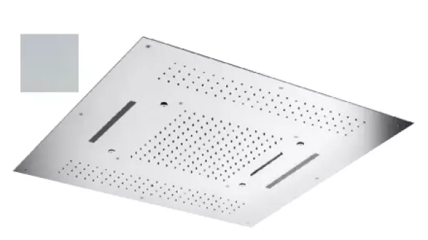 Doccia a soffitto incassata SB Square con 4 tipologie di getto e illuminazione cromoterapia, colore bianco opaco 1208955386