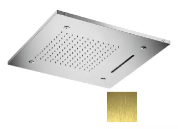 SB Cromoterapia doccia a soffitto integrata con 3 tipi di getto 50x50 cm Oro PVD 1208955448