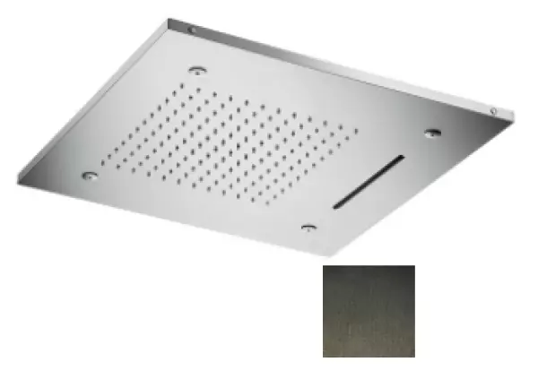 SB Cromoterapia doccia a soffitto a incasso con 3 tipi di getto 50x50 cm PVD Gun Metal 1208955449