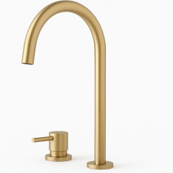 Waterevolution Flow Rubinetto lavabo a 2 fori con bocca alta 200 mm Light Gold T1122UWGE