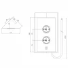 CARESSI Energiezuil 2ST22 met 2 stopcontacten en 2 usb aansluitingen RVS