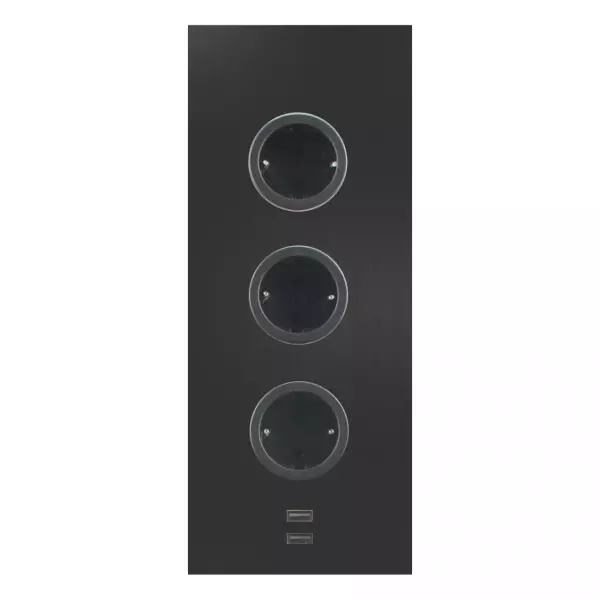 Indux Colonna energetica 3ST29 con 3 prese e 2 connessioni USB nera