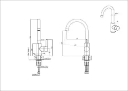 Quadri York Miscelatore da cucina Rame spazzolato PVD con beccuccio girevole 1208955906